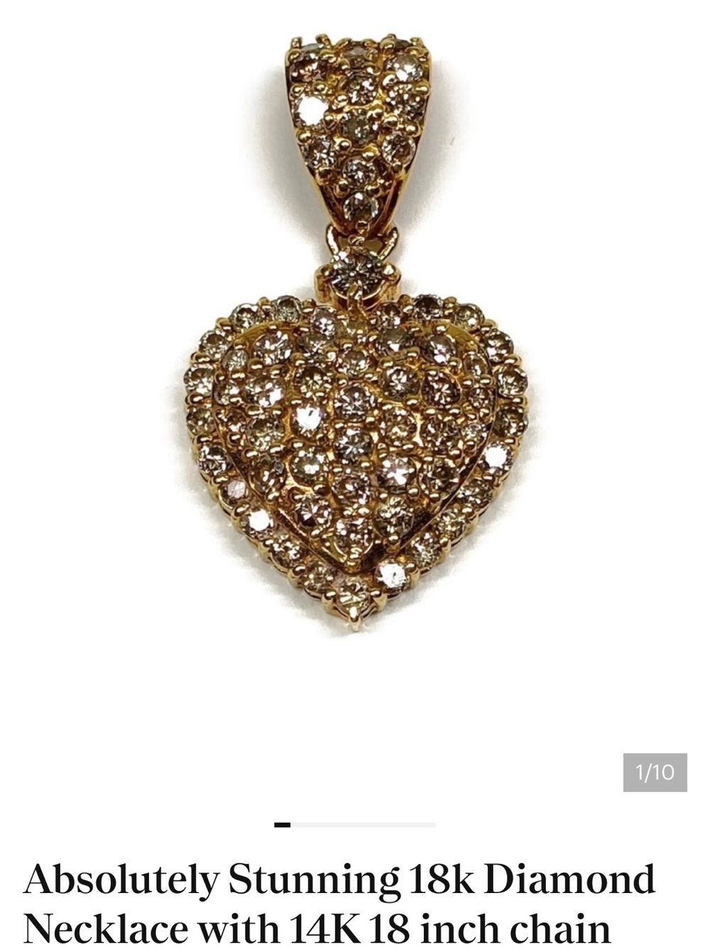 🌟HOST PICK🌟Absolutely Stunning 18k Diamond Necklace with 14K 18 inch chain - Picture 11 of 11